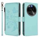 For OPPO Find X6 Pro 5G Butterfly Love Flower Multi-card Zipper Wallet Leather Phone Case(Mint Green) - 2
