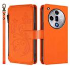 For OPPO Find X7 Butterfly Love Flower Multi-card Zipper Wallet Leather Phone Case(Orange) - 2