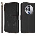 For OPPO Find X7 Butterfly Love Flower Multi-card Zipper Wallet Leather Phone Case(Black) - 2