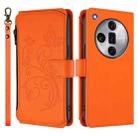 For OPPO Find X7 Ultra Butterfly Love Flower Multi-card Zipper Wallet Leather Phone Case(Orange) - 2