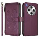 For OPPO Find X8 5G Butterfly Love Flower Multi-card Zipper Wallet Leather Phone Case(Dark Purple) - 2