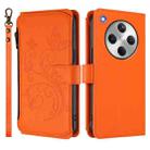 For OPPO Find X8 5G Butterfly Love Flower Multi-card Zipper Wallet Leather Phone Case(Orange) - 2