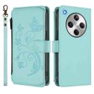 For OPPO Find X8 5G Butterfly Love Flower Multi-card Zipper Wallet Leather Phone Case(Mint Green) - 2
