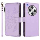 For OPPO Find X8 5G Butterfly Love Flower Multi-card Zipper Wallet Leather Phone Case(Light Purple) - 2