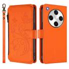 For OPPO Find X8 Pro 5G Butterfly Love Flower Multi-card Zipper Wallet Leather Phone Case(Orange) - 2