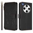 For OPPO Find X8 Pro 5G Butterfly Love Flower Multi-card Zipper Wallet Leather Phone Case(Black) - 2