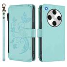 For OPPO Find X8 Pro 5G Butterfly Love Flower Multi-card Zipper Wallet Leather Phone Case(Mint Green) - 2