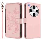 For OPPO Find X8 Pro 5G Butterfly Love Flower Multi-card Zipper Wallet Leather Phone Case(Pink) - 2