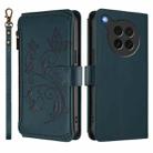 For OPPO Find X8s 5G Butterfly Love Flower Multi-card Zipper Wallet Leather Phone Case(Dark Green) - 2