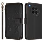 For OPPO Find X8s 5G Butterfly Love Flower Multi-card Zipper Wallet Leather Phone Case(Black) - 2