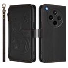 For OPPO Find X8s+ 5G Butterfly Love Flower Multi-card Zipper Wallet Leather Phone Case(Black) - 2