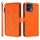 For OPPO K13 India Butterfly Love Flower Multi-card Zipper Wallet Leather Phone Case(Orange) - 2