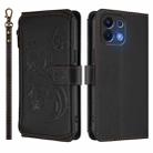 For OPPO K13 India Butterfly Love Flower Multi-card Zipper Wallet Leather Phone Case(Black) - 2