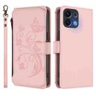 For OPPO K13 India Butterfly Love Flower Multi-card Zipper Wallet Leather Phone Case(Pink) - 2