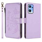For OPPO Reno7 5G Global / Find X5 Lite Butterfly Love Flower Multi-card Zipper Wallet Leather Phone Case(Light Purple) - 2