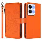 For OPPO Reno9 / Reno9 Pro 5G Butterfly Love Flower Multi-card Zipper Wallet Leather Phone Case(Orange) - 2