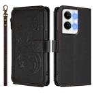 For OPPO Reno9 / Reno9 Pro 5G Butterfly Love Flower Multi-card Zipper Wallet Leather Phone Case(Black) - 2