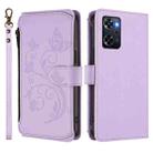 For OPPO Reno9 A Butterfly Love Flower Multi-card Zipper Wallet Leather Phone Case(Light Purple) - 2