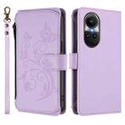For OPPO Reno10 / Reno10 Pro 5G Global Butterfly Love Flower Multi-card Zipper Wallet Leather Phone Case(Light Purple) - 2