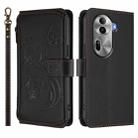 For OPPO Reno11 Pro 5G Global Butterfly Love Flower Multi-card Zipper Wallet Leather Phone Case(Black) - 2