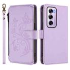 For OPPO Reno12 Pro 5G Global Butterfly Love Flower Multi-card Zipper Wallet Leather Phone Case(Light Purple) - 2