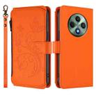 For OPPO Reno12 F 5G / 4G Butterfly Love Flower Multi-card Zipper Wallet Leather Phone Case(Orange) - 2