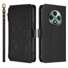 For OPPO Reno12 F 5G / 4G Butterfly Love Flower Multi-card Zipper Wallet Leather Phone Case(Black) - 2