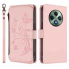 For OPPO Reno12 F 5G / 4G Butterfly Love Flower Multi-card Zipper Wallet Leather Phone Case(Pink) - 2