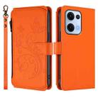 For OPPO Reno13 5G Global Butterfly Love Flower Multi-card Zipper Wallet Leather Phone Case(Orange) - 2