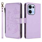 For OPPO Reno13 5G Global Butterfly Love Flower Multi-card Zipper Wallet Leather Phone Case(Light Purple) - 2