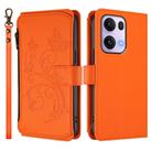 For OPPO Reno13 Pro 5G Global Butterfly Love Flower Multi-card Zipper Wallet Leather Phone Case(Orange) - 2