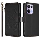 For OPPO Reno13 Pro 5G Global Butterfly Love Flower Multi-card Zipper Wallet Leather Phone Case(Black) - 2