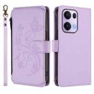 For OPPO Reno13 Pro 5G Global Butterfly Love Flower Multi-card Zipper Wallet Leather Phone Case(Light Purple) - 2