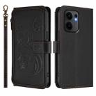 For OPPO Reno13 F 5G Global / 4G India Butterfly Love Flower Multi-card Zipper Wallet Leather Phone Case(Black) - 2