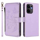 For OPPO Reno13 F 5G Global / 4G India Butterfly Love Flower Multi-card Zipper Wallet Leather Phone Case(Light Purple) - 2