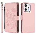 For OPPO Reno14 Pro 5G Butterfly Love Flower Multi-card Zipper Wallet Leather Phone Case(Pink) - 2