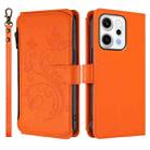 For OPPO Reno14 F 5G / Reno14 5G Butterfly Love Flower Multi-card Zipper Wallet Leather Phone Case(Orange) - 2