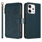 For OPPO Reno14 F 5G / Reno14 5G Butterfly Love Flower Multi-card Zipper Wallet Leather Phone Case(Dark Green) - 2