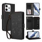 For OPPO Reno14 F 5G / Reno14 5G Butterfly Love Flower Multi-card Zipper Wallet Leather Phone Case(Black) - 1