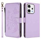 For OPPO Reno14 F 5G / Reno14 5G Butterfly Love Flower Multi-card Zipper Wallet Leather Phone Case(Light Purple) - 2