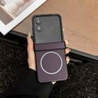For Xiaomi Mix Flip 2 Three Parts Carbon Fiber Texture MagSafe Phone Case(Purple) - 1
