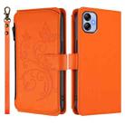 For Samsung Galaxy A04e 4G / M04 4G Butterfly Love Flower Multi-card Zipper Wallet Leather Phone Case(Orange) - 2