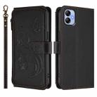 For Samsung Galaxy A04e 4G / M04 4G Butterfly Love Flower Multi-card Zipper Wallet Leather Phone Case(Black) - 2