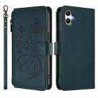 For Samsung Galaxy A05 4G / M05 4G Butterfly Love Flower Multi-card Zipper Wallet Leather Phone Case(Dark Green) - 2