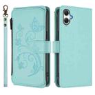 For Samsung Galaxy A05 4G / M05 4G Butterfly Love Flower Multi-card Zipper Wallet Leather Phone Case(Mint Green) - 2