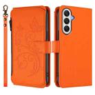 For Samsung Galaxy A05s 4G / F14 4G Butterfly Love Flower Multi-card Zipper Wallet Leather Phone Case(Orange) - 2