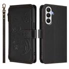 For Samsung Galaxy A05s 4G / F14 4G Butterfly Love Flower Multi-card Zipper Wallet Leather Phone Case(Black) - 2