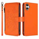 For Samsung Galaxy A07 4G / A06 4G / 5G Butterfly Love Flower Multi-card Zipper Wallet Leather Phone Case(Orange) - 2