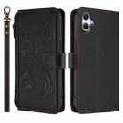 For Samsung Galaxy A07 4G / A06 4G / 5G Butterfly Love Flower Multi-card Zipper Wallet Leather Phone Case(Black) - 2