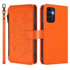 For Samsung Galaxy A13 4G / 5G / A04 4G Butterfly Love Flower Multi-card Zipper Wallet Leather Phone Case(Orange) - 2